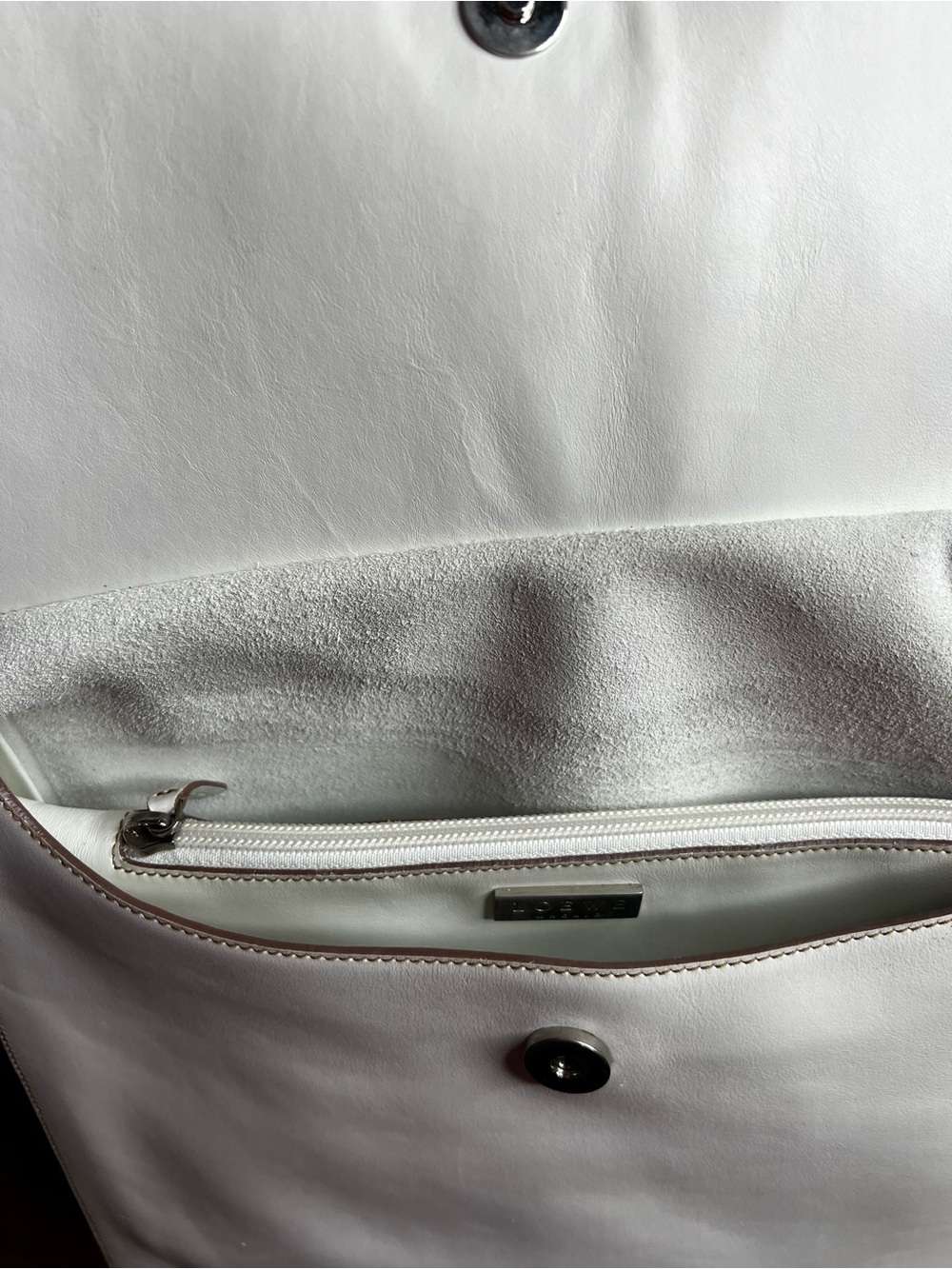 Authentic Vintage Loewe Madrid White Leather Shoulder Bag Made in Spain - Picture 8 of 17